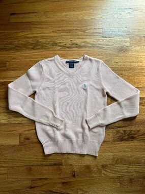 VTG Ralph Lauren pink 100% cotton L/S cropped pullover sweater women S,Hong Kong